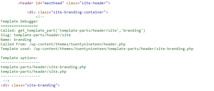View information about get_template_part()
