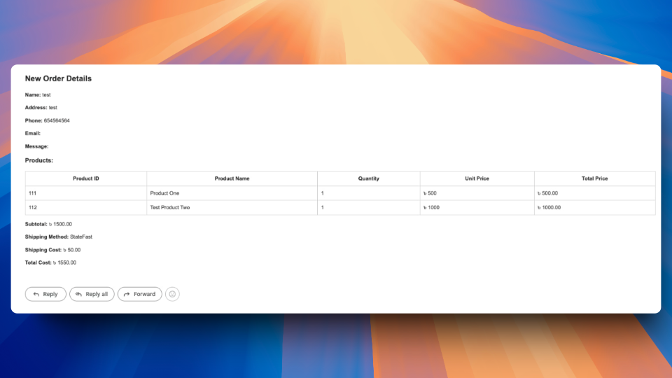 Public-facing order form with customizable layout.