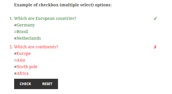 Multiple select checkboxes