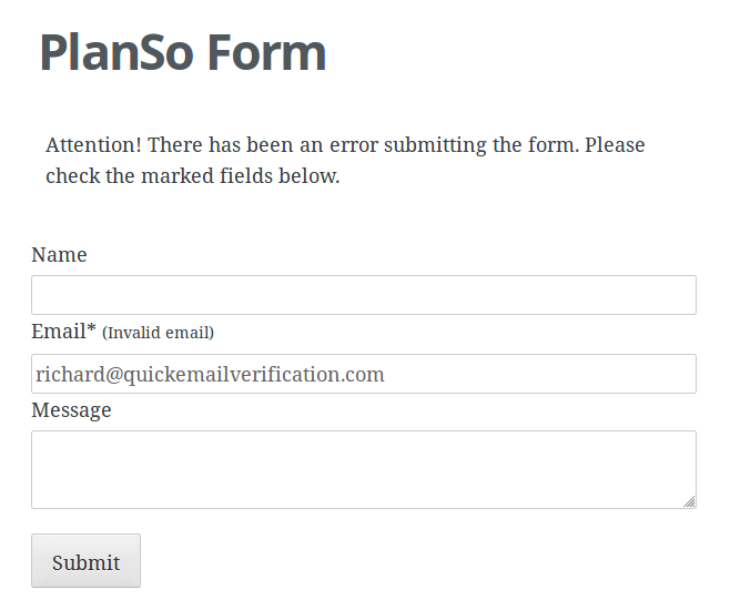 Example of Contact Form 7 email validation.