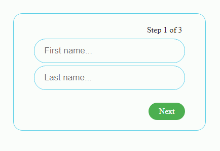 Step by step form. This is a simple widget, but in this case it is easy to make it with branching. Create