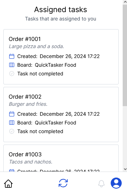 Tasks app assigned tasks