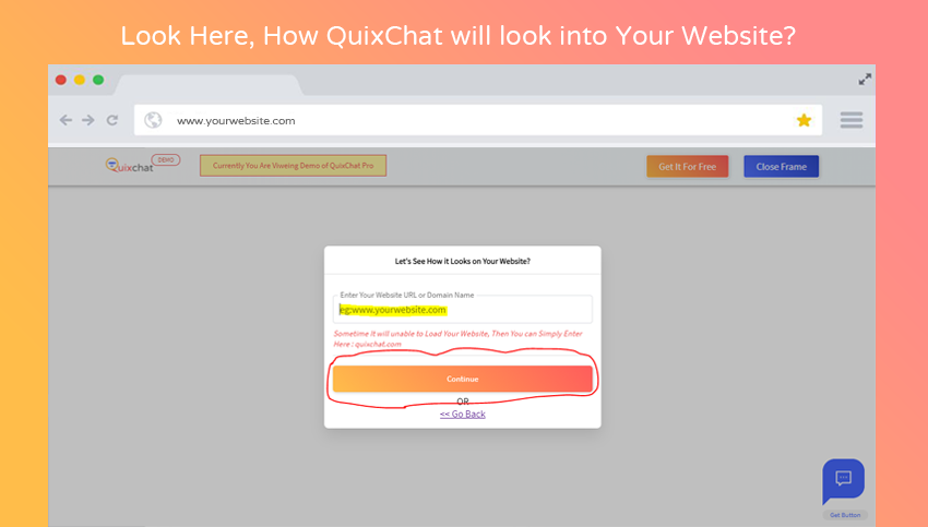In Dashboard Click to QuixChat Menu