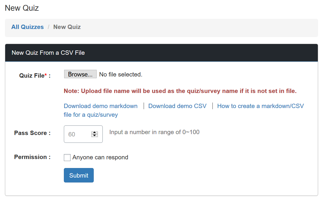 New quiz from a file