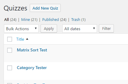 Quiz List