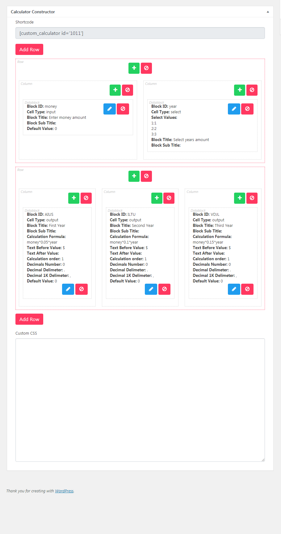 Backend form editor