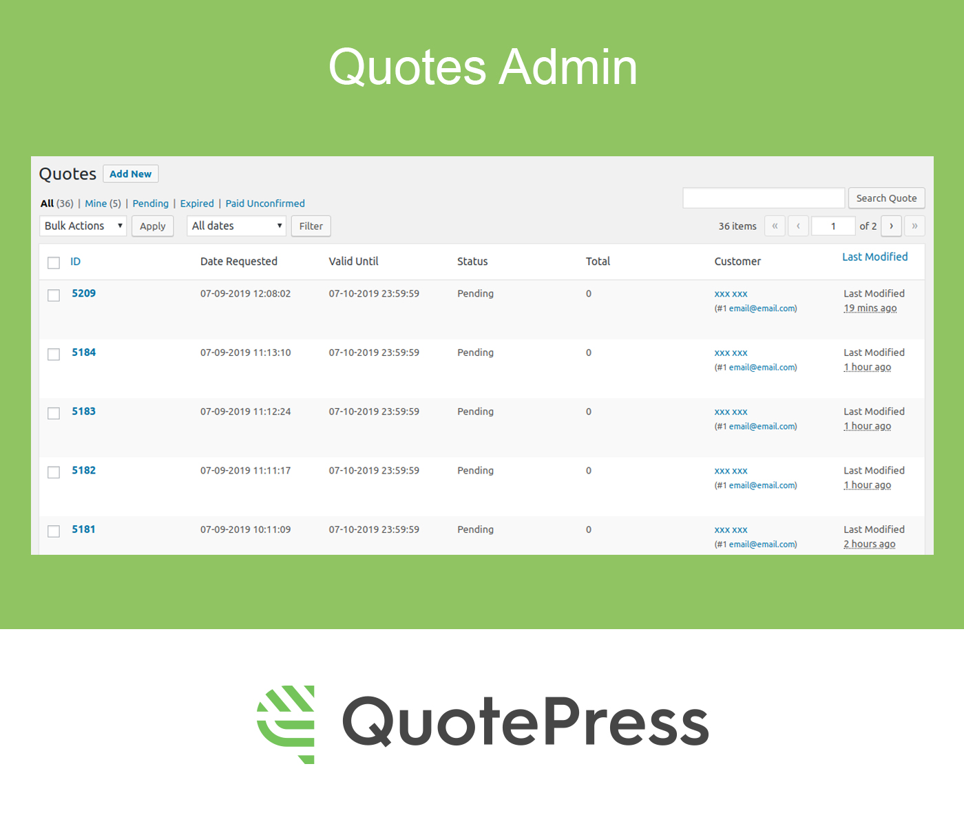 Quotes Admin