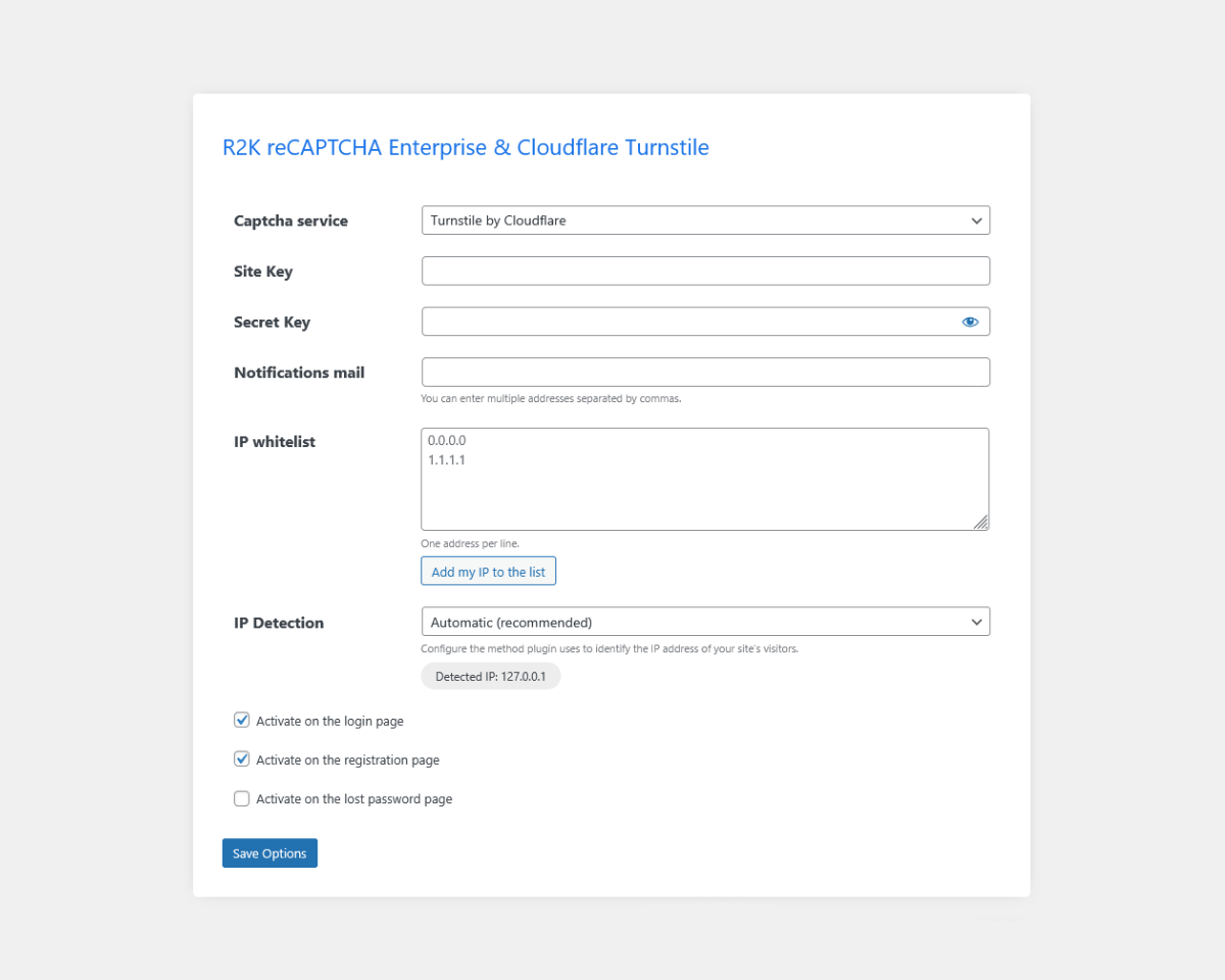 **Turnstile Settings:** A view of the settings for Cloudflare's Turnstile, showing fields for the Site Key and Secret Key.