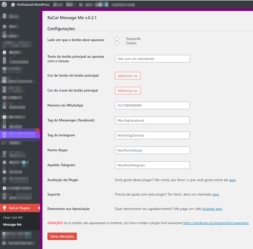 Admin options