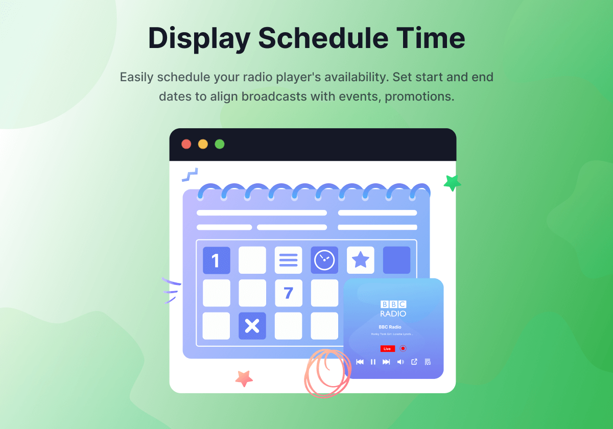 Player Display Schedule