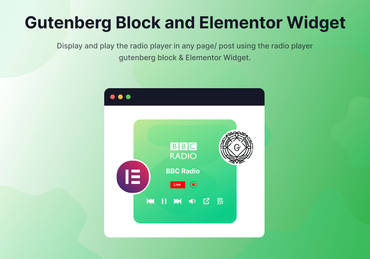 Compatible with any mp3, aac and any major radio providers