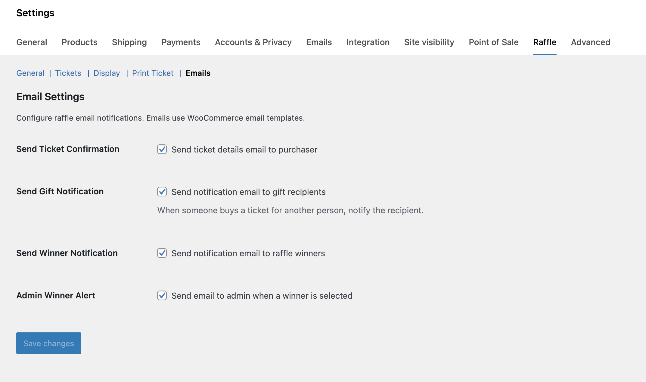 Admin winner selection screen.