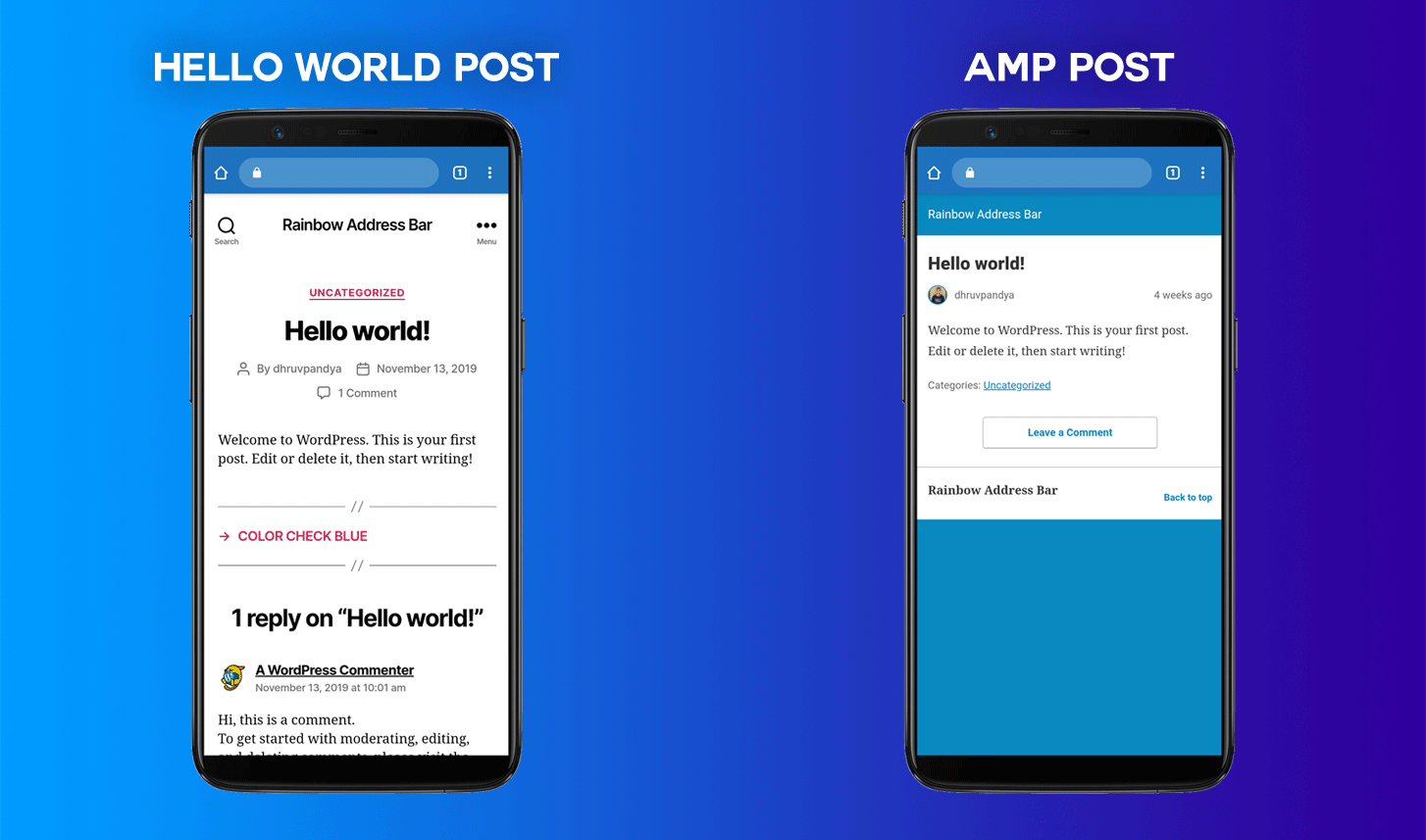 AMP color address bar