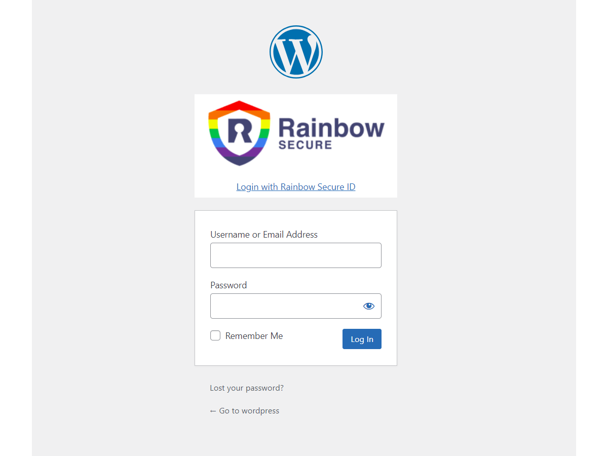 User login screen with SSO and MFA enabled