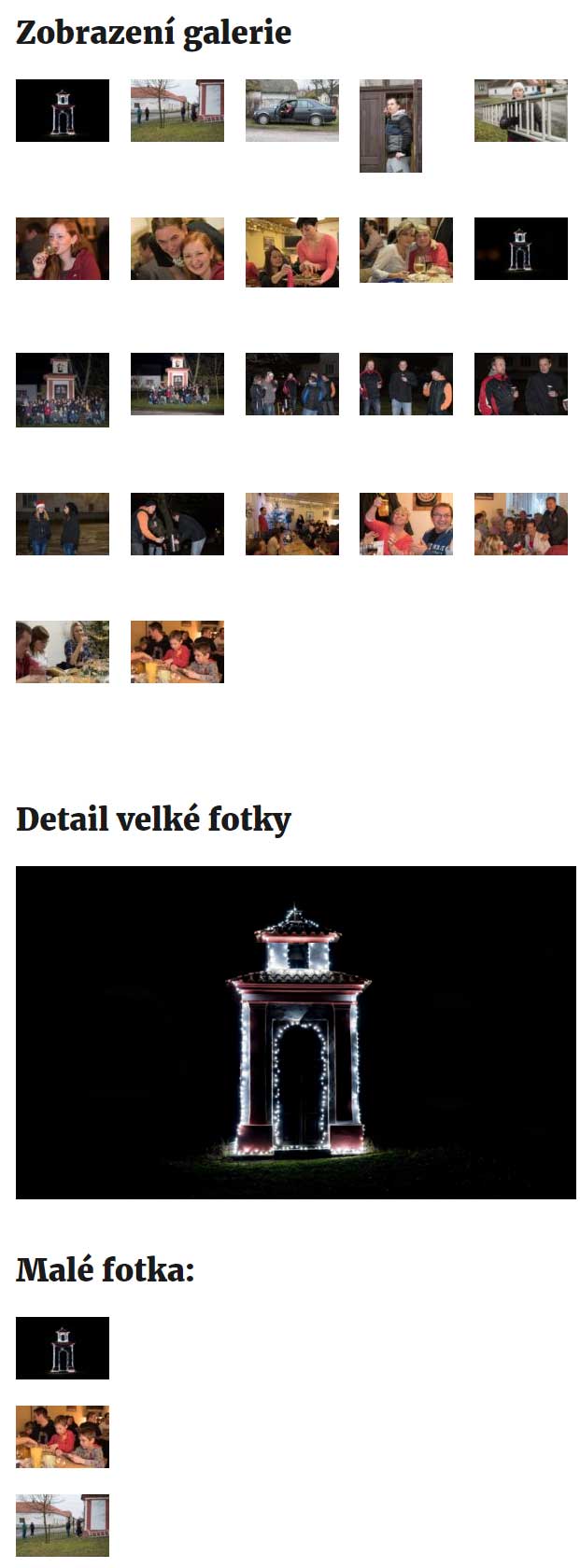 Ukázka možností zobrazení fotografií