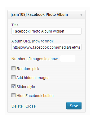 Facebook Photo Album widget