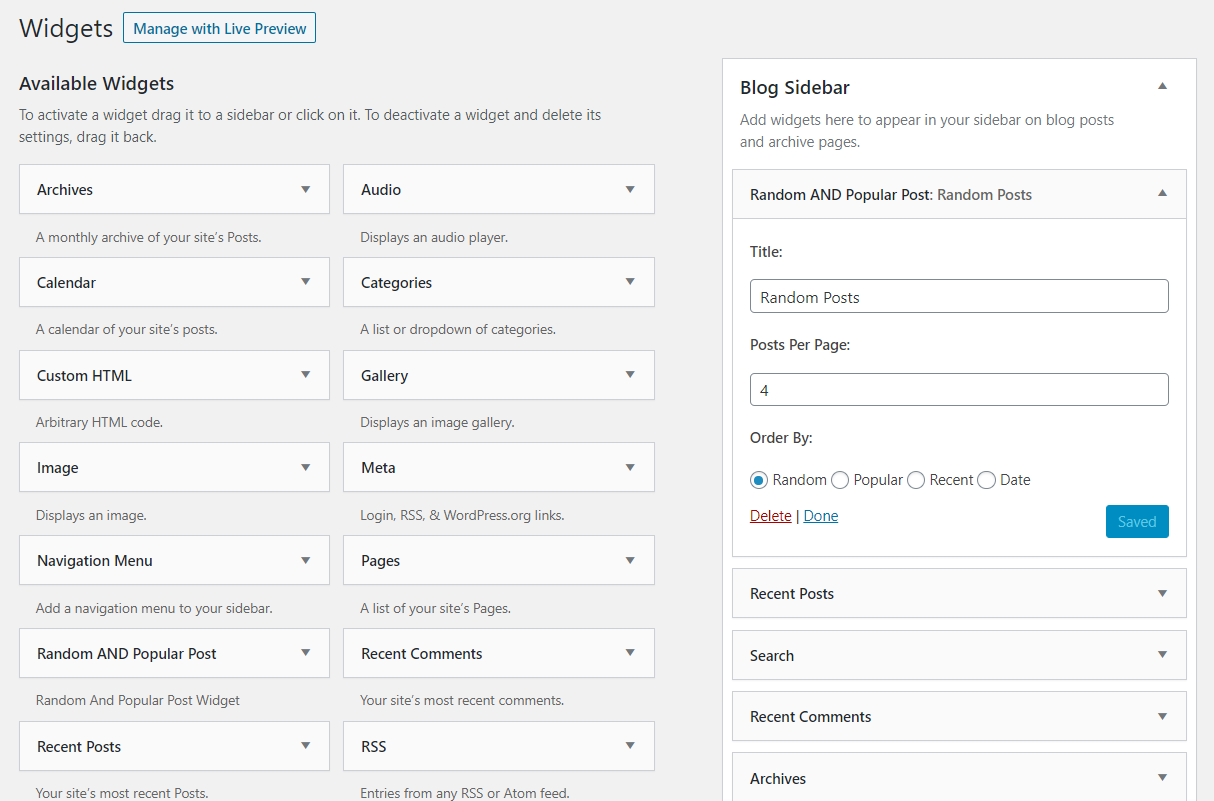 After install this plugin you'll get this setting in appearance->widget menu in admin panel where you can change this setting as you want.