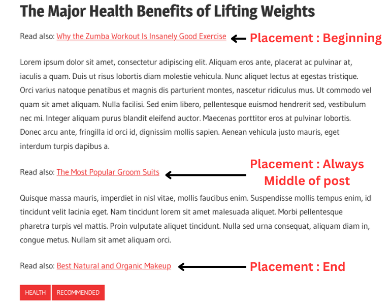 Example of random post links added to blog content.