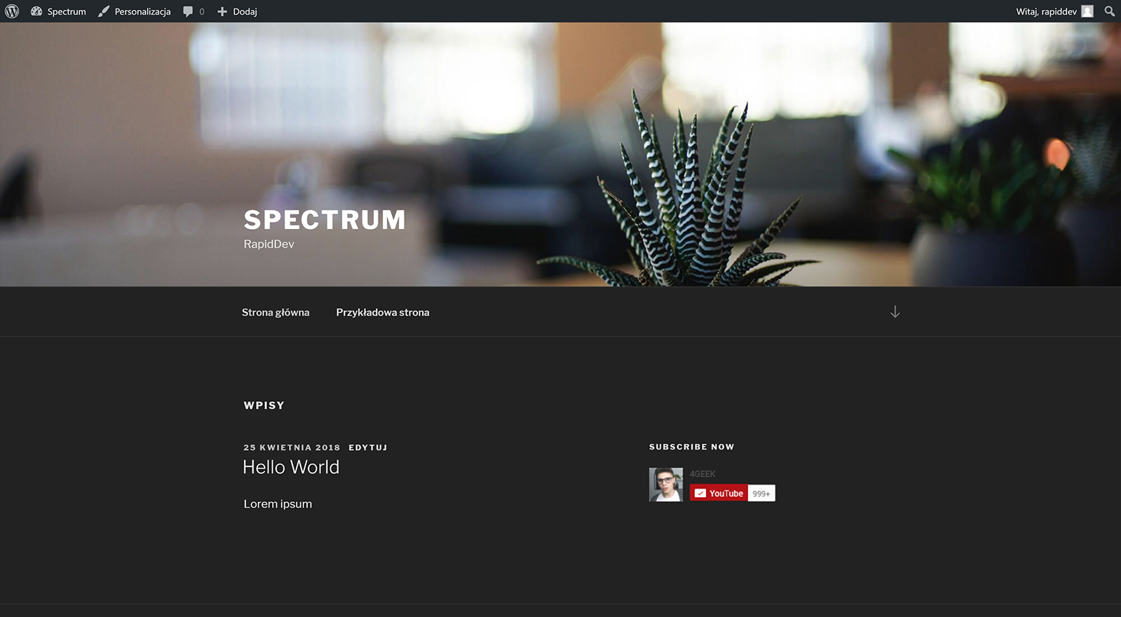 Subscribe now widget