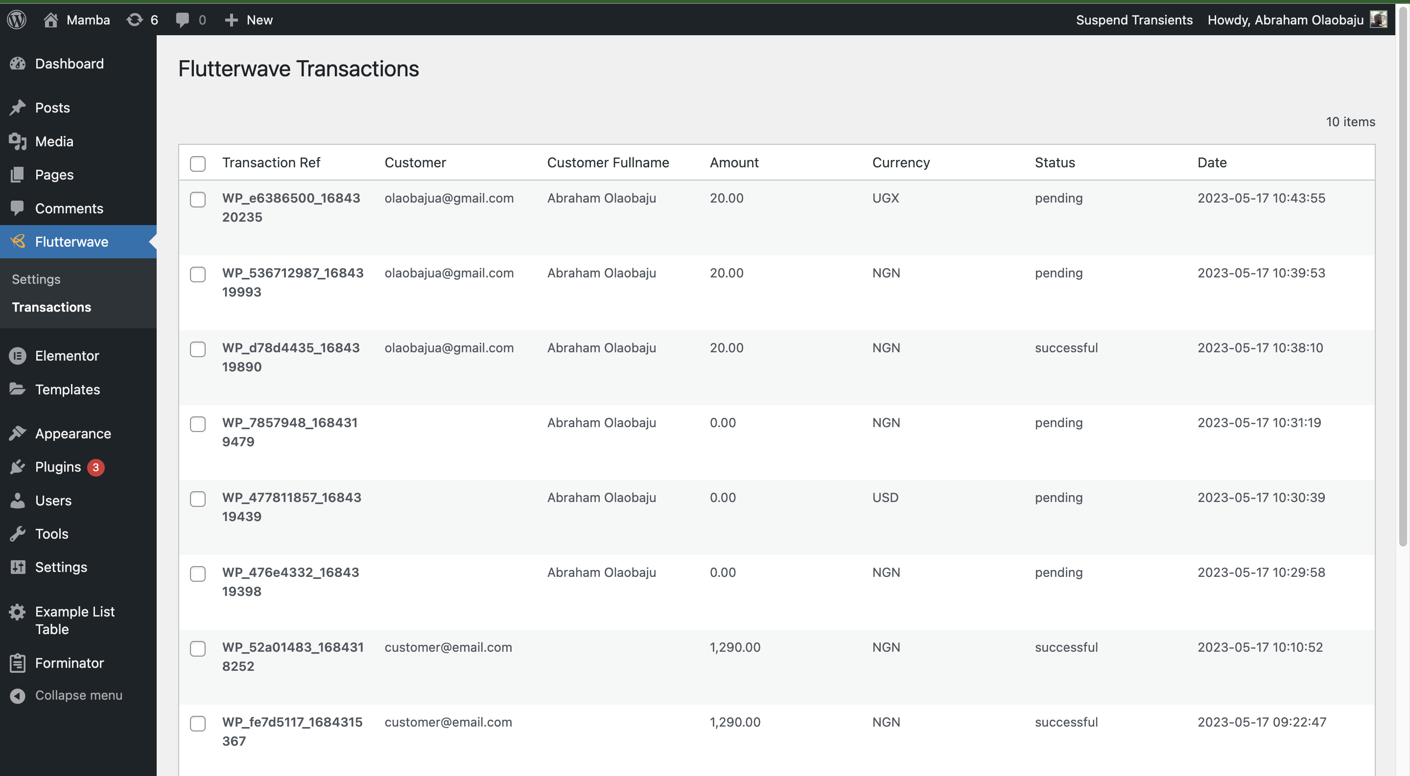 All the payments made through the forms to Rave can be accessed on Rave > Transactions page.