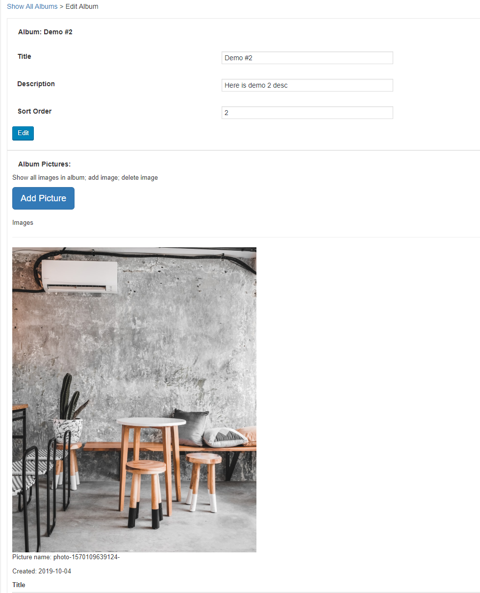 Edit Image Screen