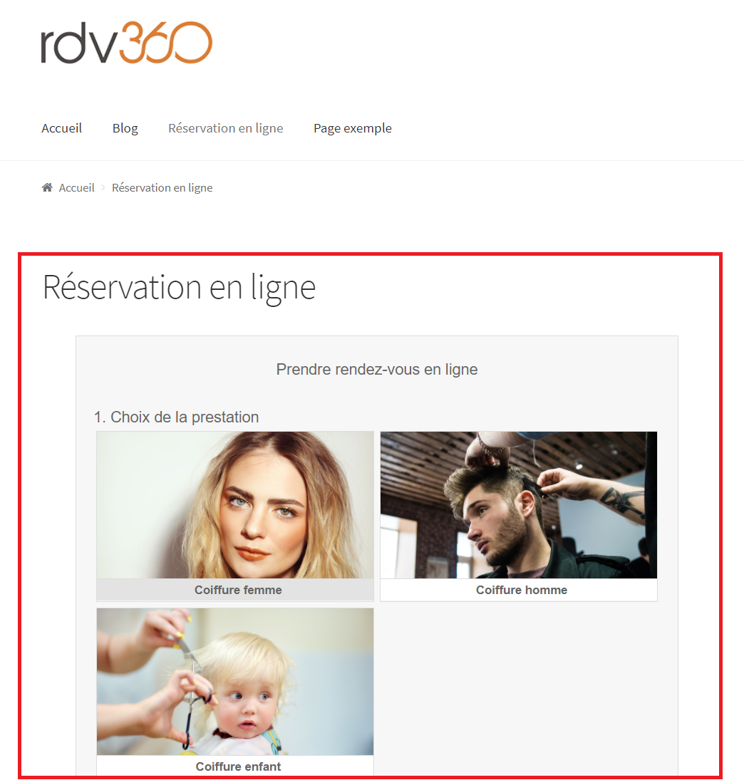 Exemple d'affichage de votre widget sur une page