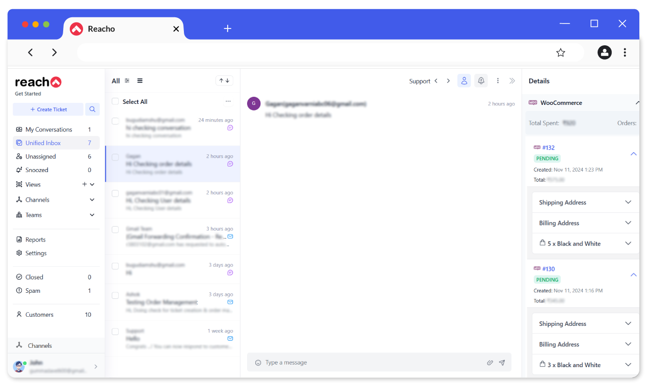 ReachO Inbox