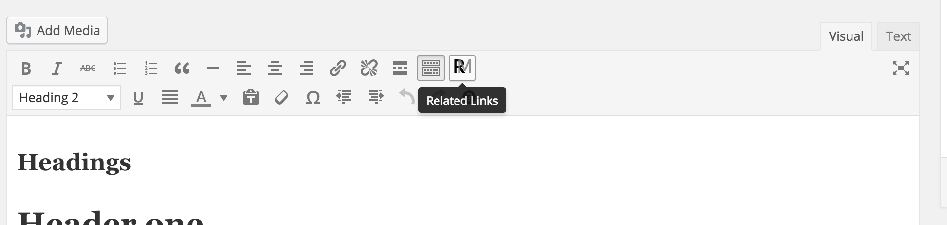 The position of the shortcode button in the visual editor.