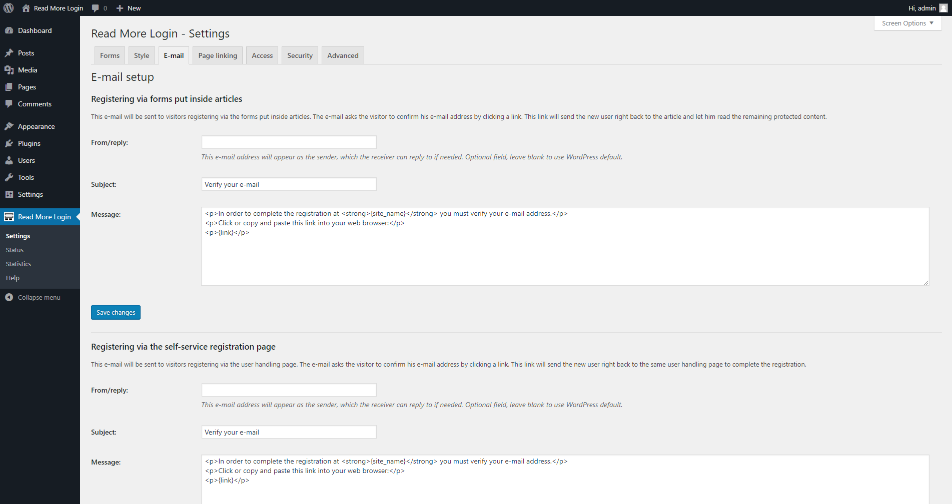 Plugin also provides membership handling like profile page.