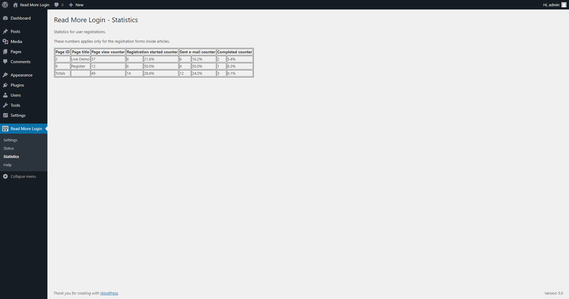 Plugin also provides separate login/logout pages.