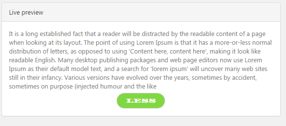 Read more button live preview