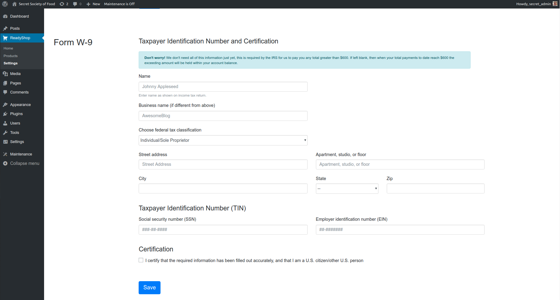 Manage Your Store Products [Add | Remove]