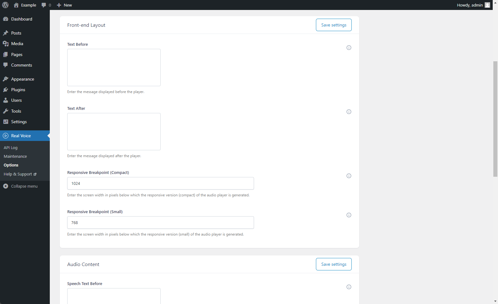 Monitor the API requests performed by the plugin to the text-to-speech cloud services.