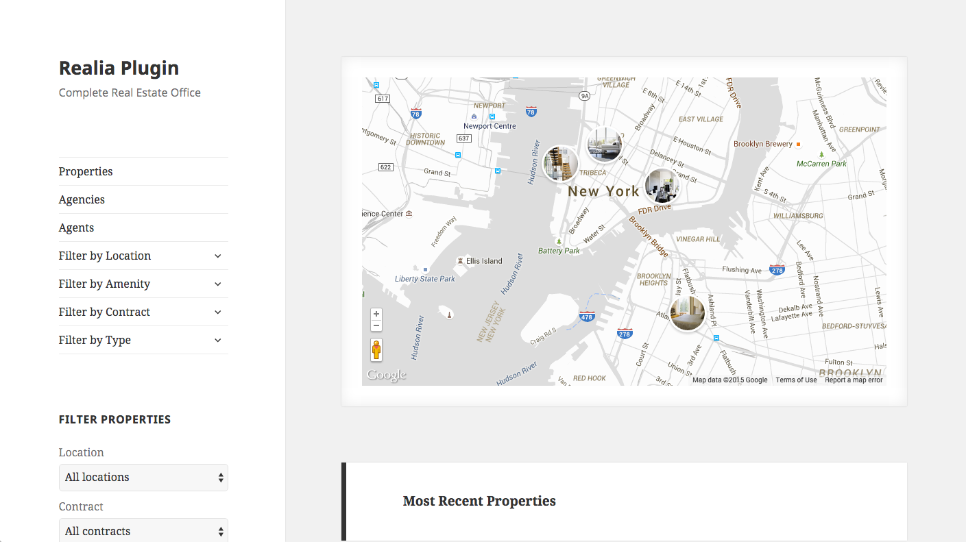 Google map with properties