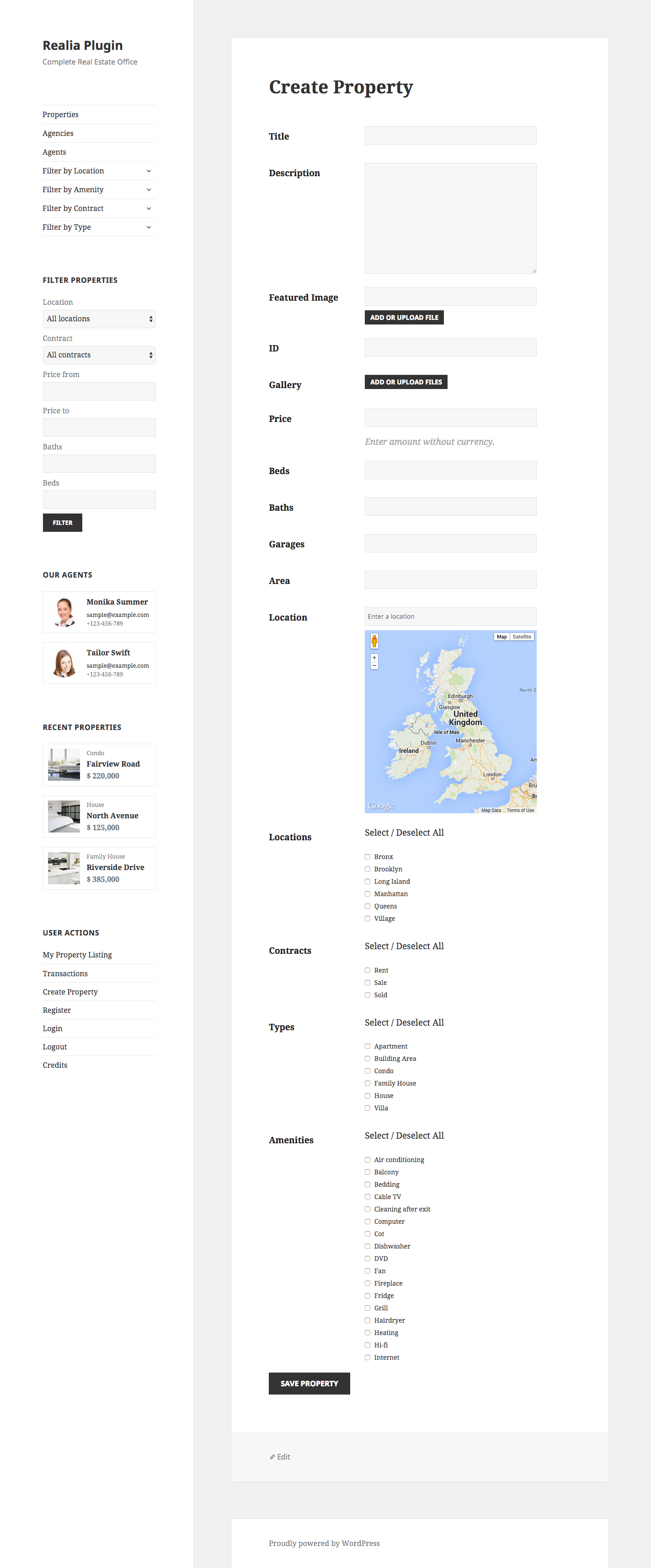 Front end submission form
