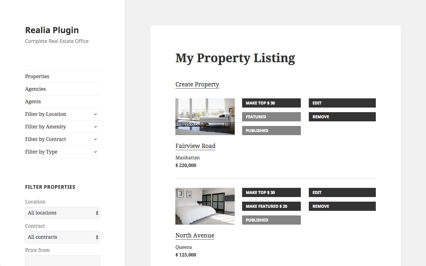 User properties