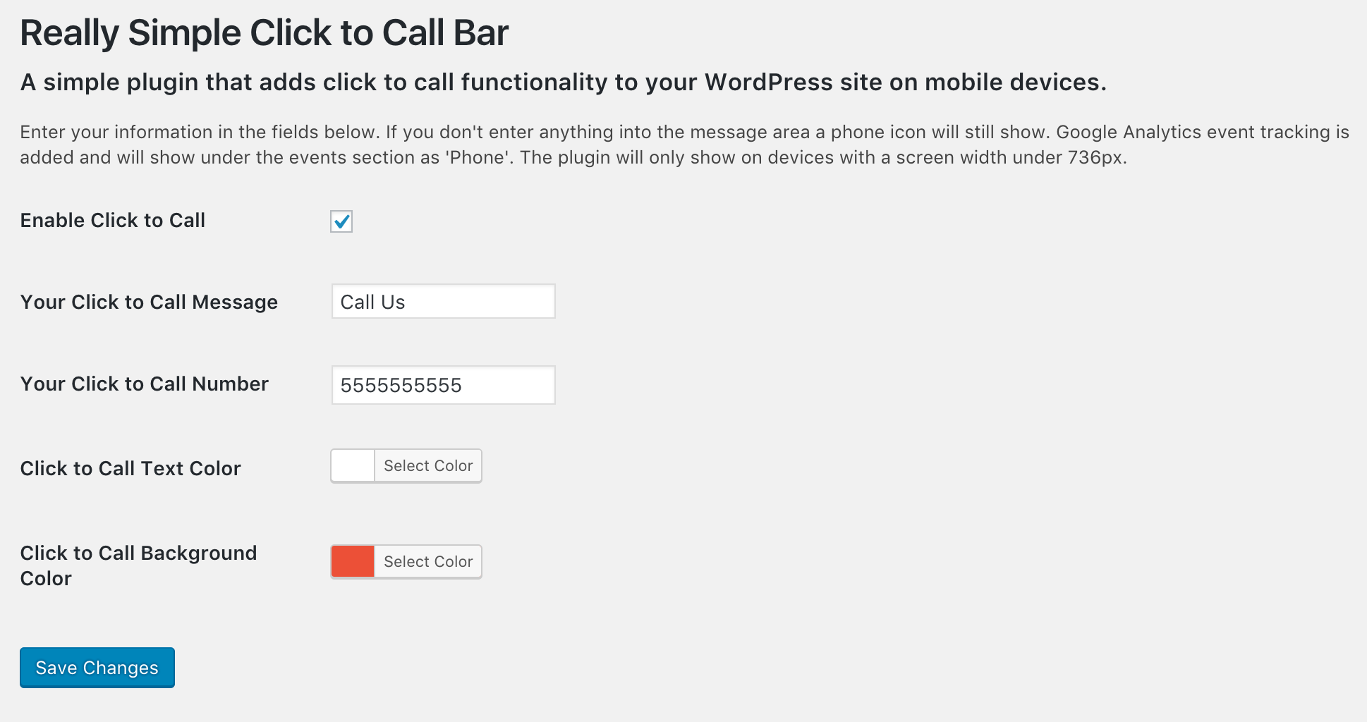 Settings Page