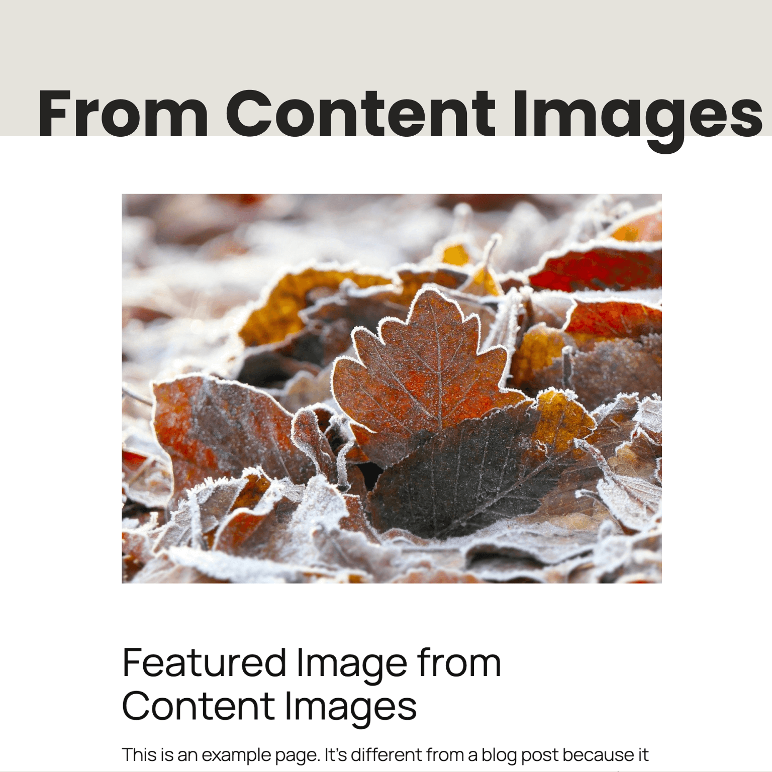 Featured Image from Post content images.