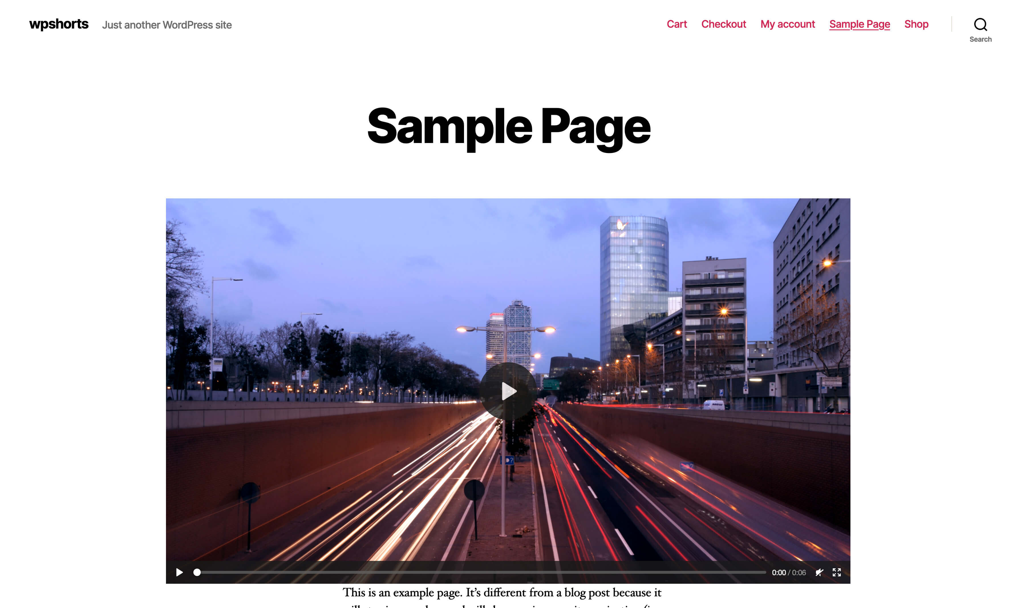 Single Page view with Featured video on Twenty nineteen theme.