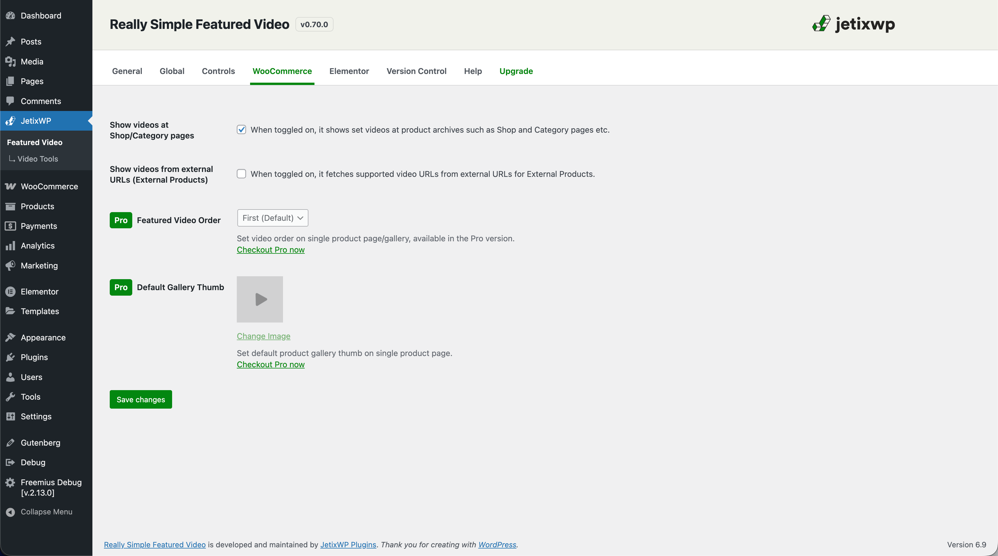 Single Page view with Featured video on Twenty nineteen theme.