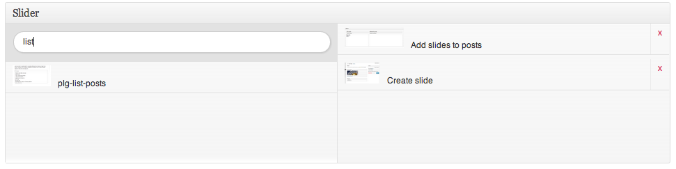 Click slides in each box to select and deselect them from the current post or page slider.