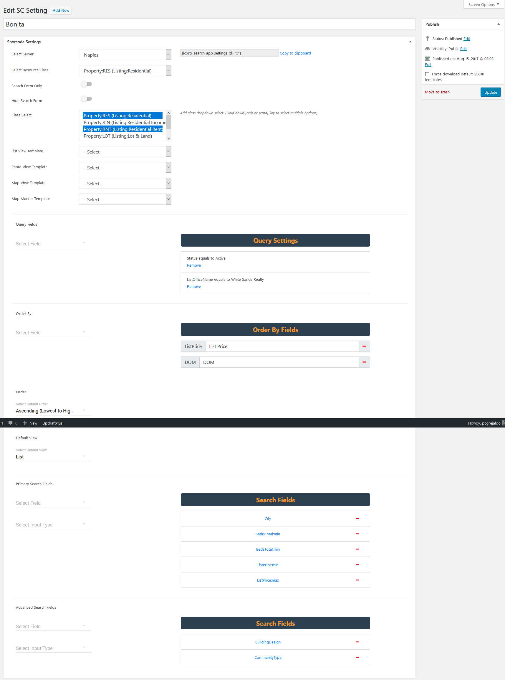 Show the shortcode settings editor.