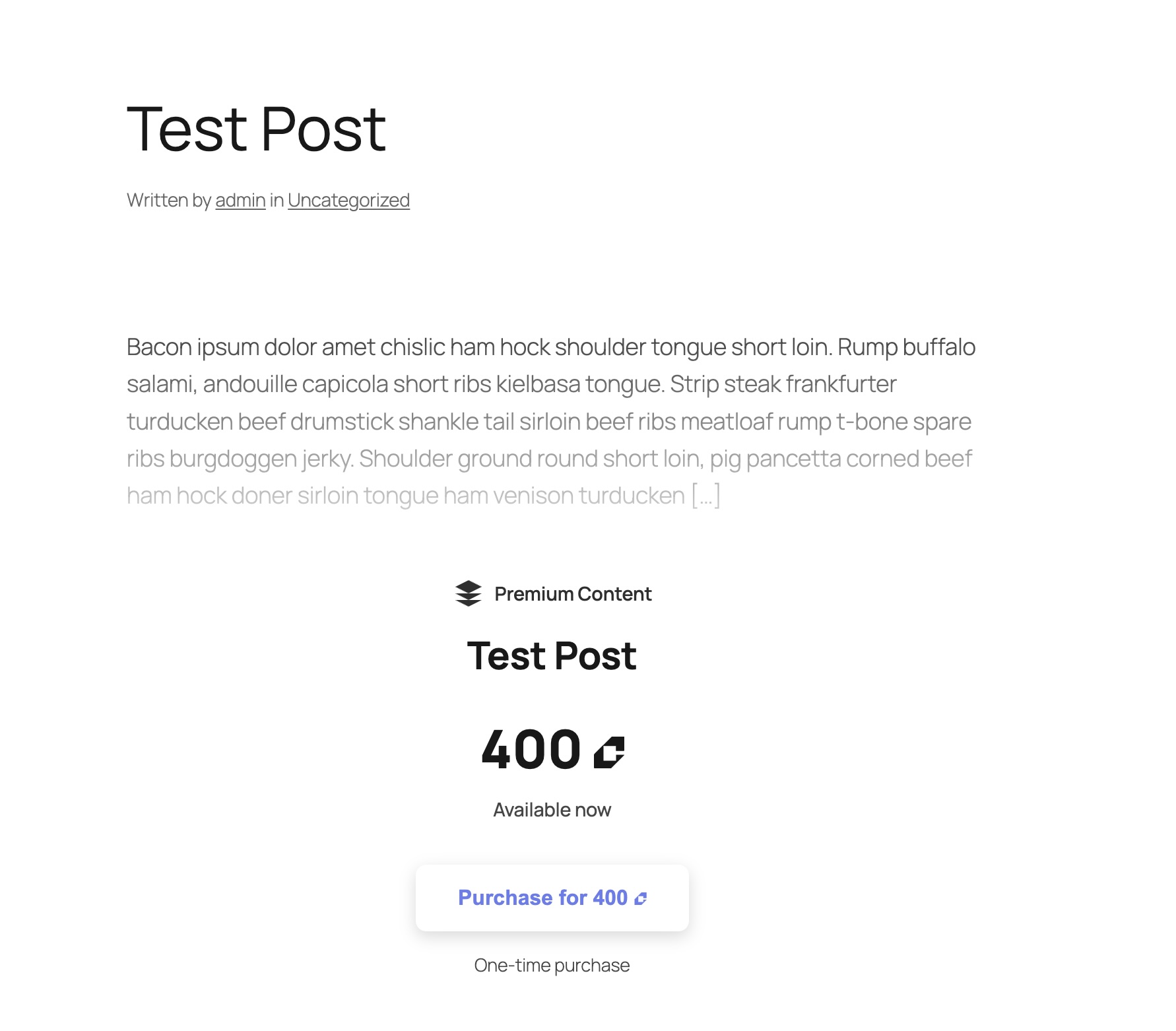 Post-level paywall example