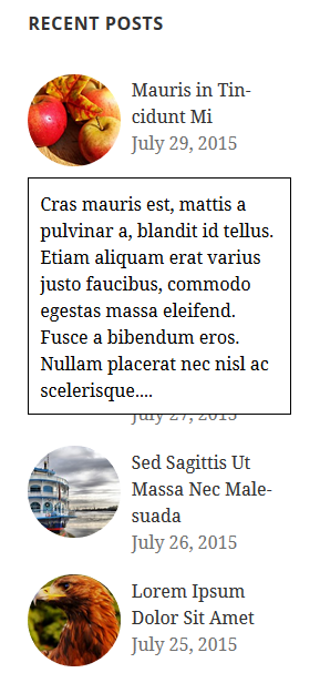 Posts with dropdown excerpt.