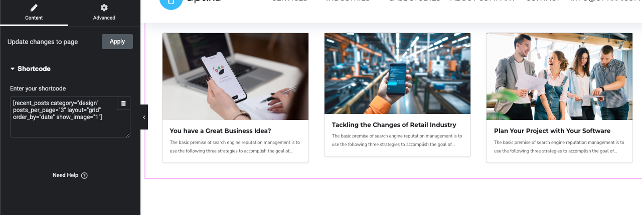 **Adding Widget from elementor**\