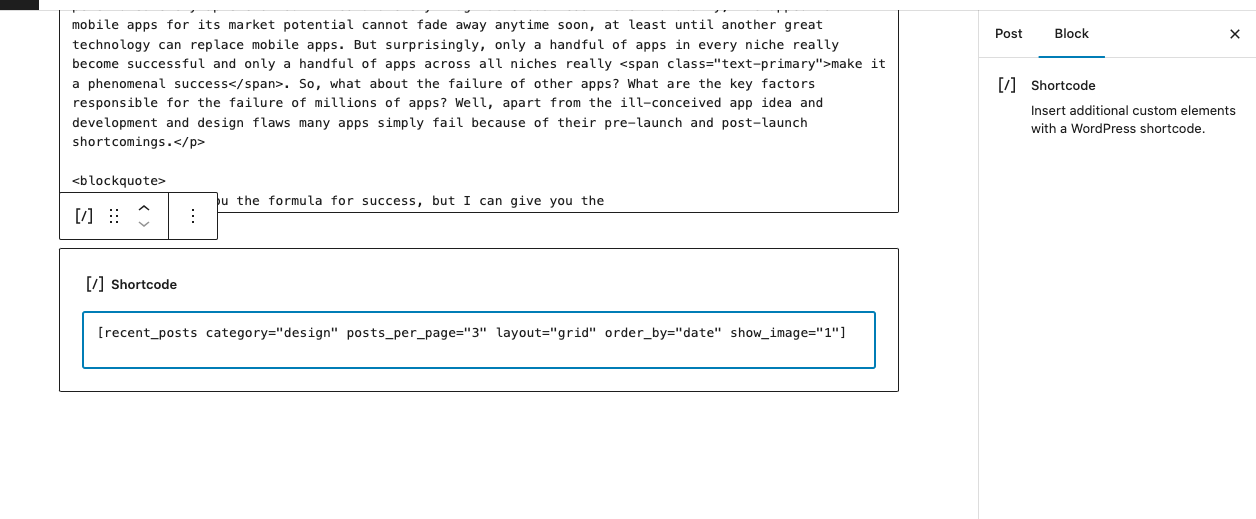**Adding shortcode on wordpress post**\