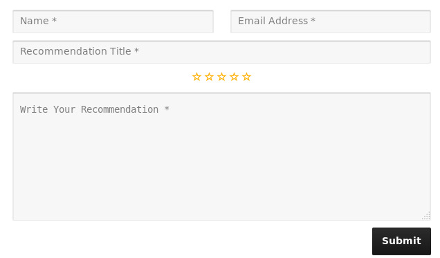 Recommendation Form to submit recommendation from your client!