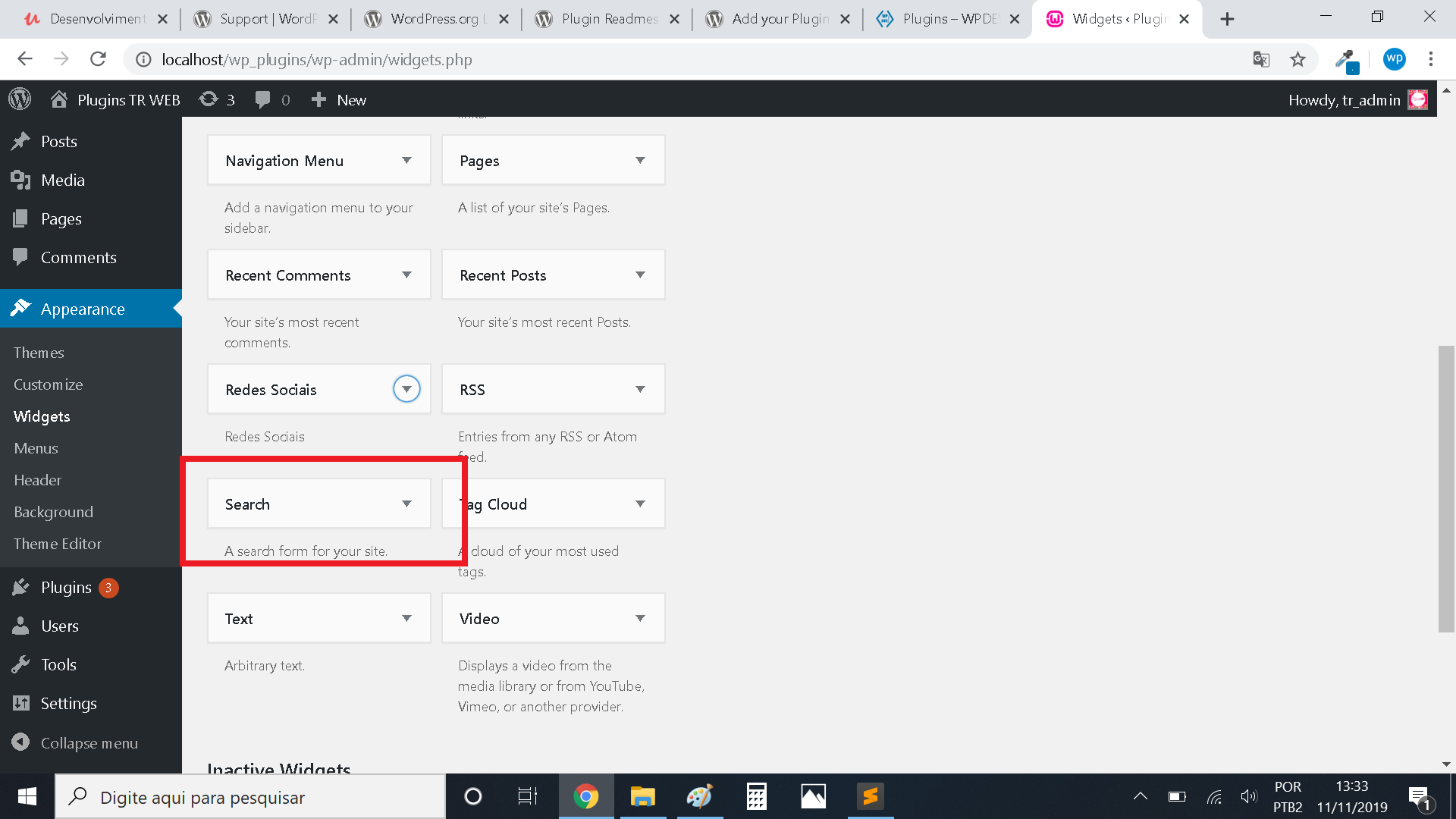screenshot-1 - Painel de configuração