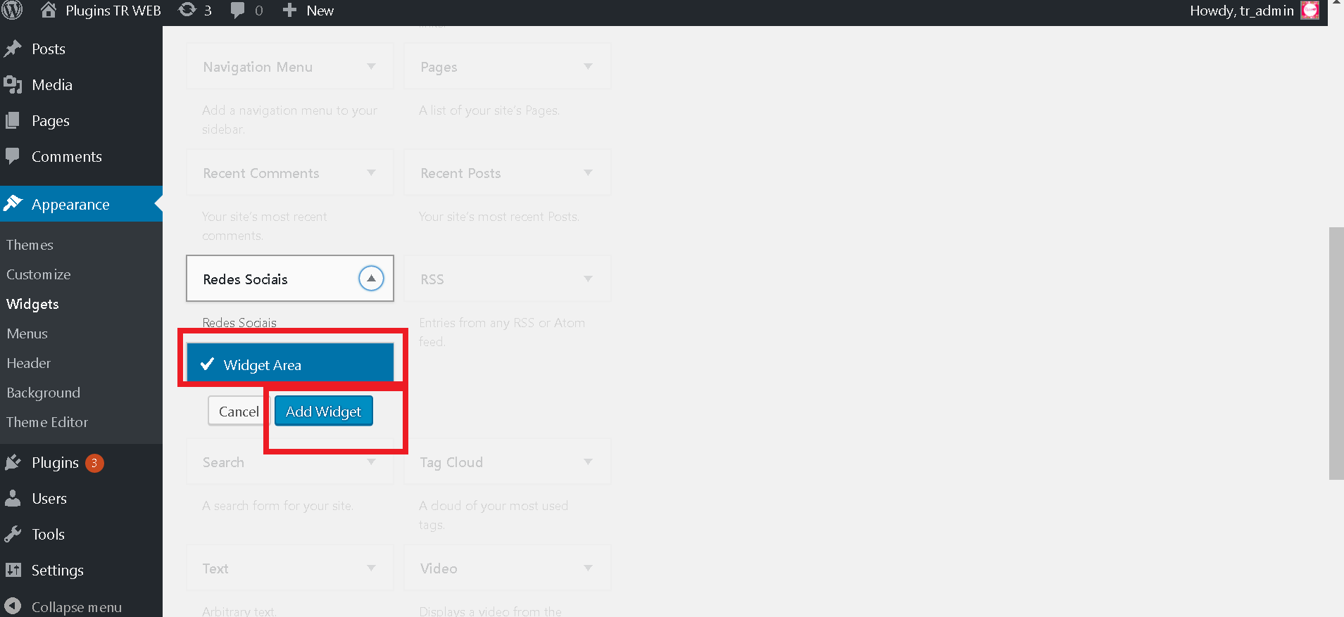 screenshot-2 - Inserindo widget ao tema