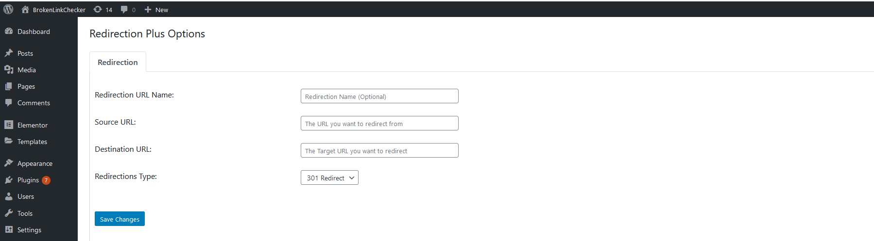 Create Redirection Option